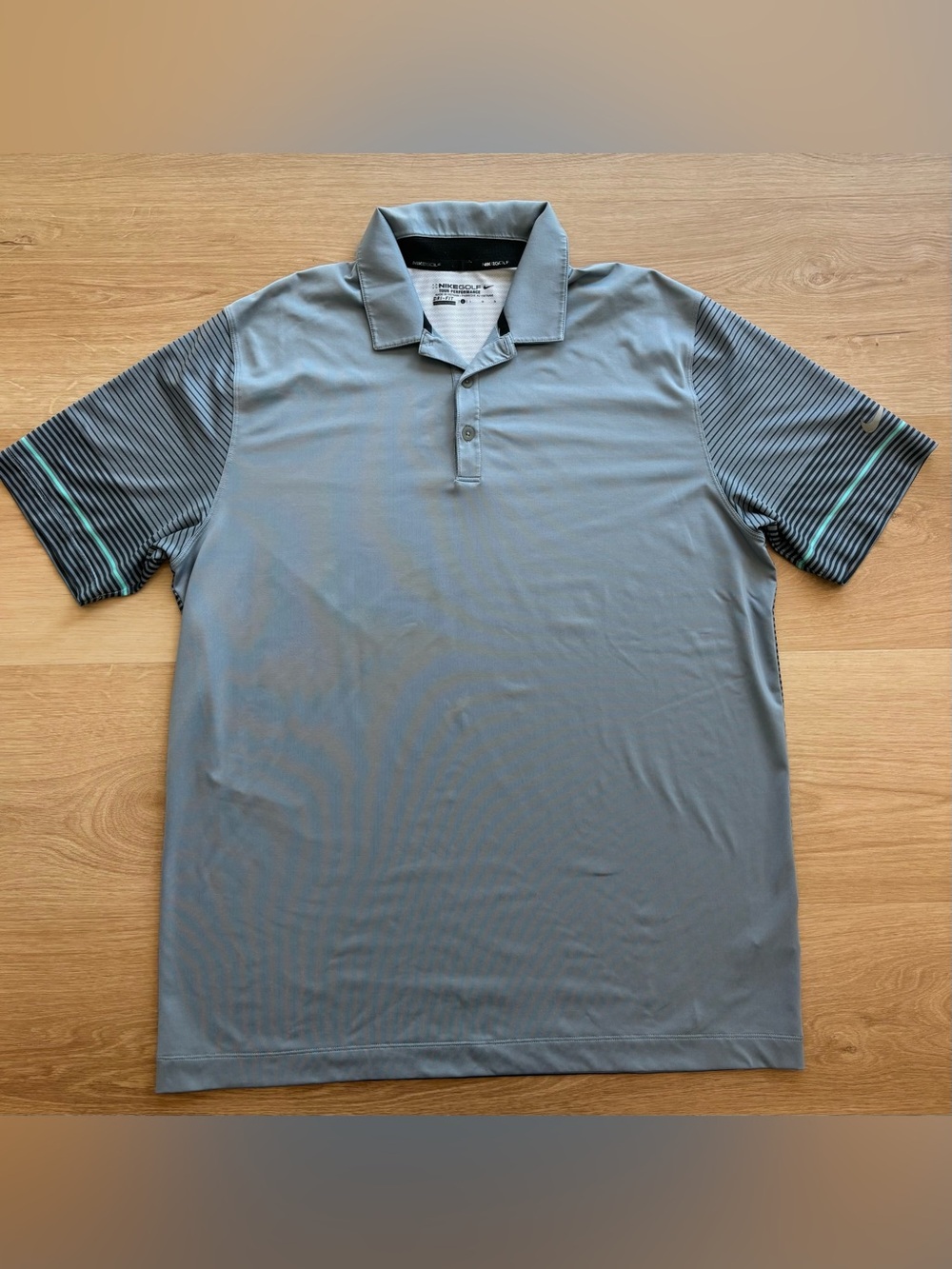Nike Golf Tour Dri-FIT Men’s Gray Polo with Striped Sleeves